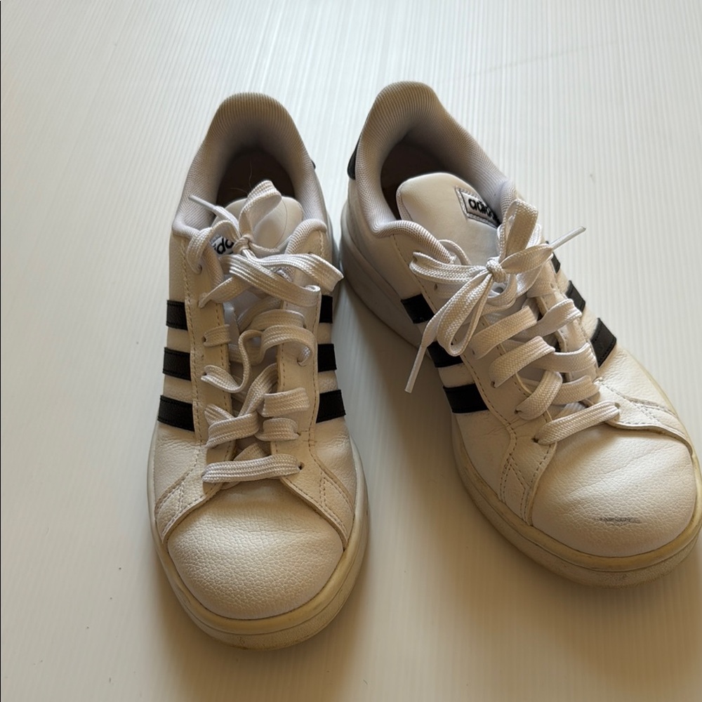 Adidas Classic White Sneakers with Black Stripes